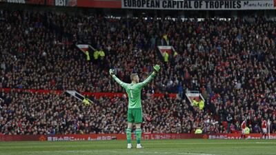 Manchester United’s David De Gea shown in action against Aston Villa. Reuters / Phil Noble
