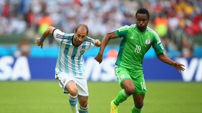 John Obi Mikel, right, will start for Nigeria on Saturday despite his lack of game time for Chelsea this season. Ian Walton / Getty Images
