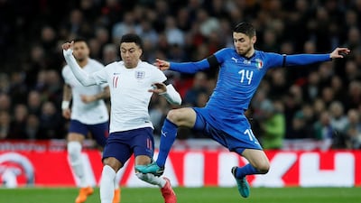 Jorginho, right, has joined Premier League club Chelsea on the same day as his former Napoli manager Maurizio Sarri. David Klein / Reuters