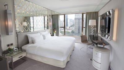 A premier room at the Cosmopolitan Hotel Hong Kong, which has launched a new package for families. Courtesy Cosmopolitan Hotel