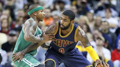 2017 - Kyrie makes a trade request, Cavs trade him to the Boston Celtics for Isaiah Thomas, Jae Crowder, Ante Zizic, and the Brooklyn Nets 2018 first round pick. Ron Schwane / AP Photo