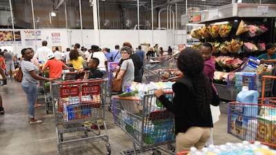 Queues build up at Costco in Miami as residents anticipate the arrival of Hurricane Irma. Michele Eve Sandberg/ AFP Photo