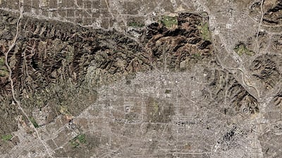 A satellite image of a swathe of Los Angeles. USGS / Nasa Landsat / Orbital Horizon / Gallo Images / Getty Images