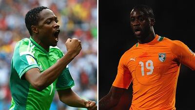 Nigeria and Ivory Coast will play in Abu Dhabi on Sunday. (Photos: Stefano Tellandini / Reuters and Mike Hewitt / Getty Images)