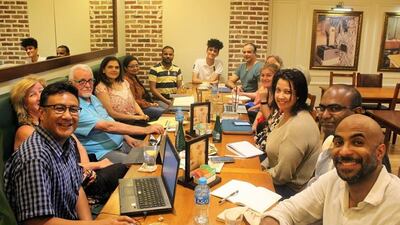 The Abu Dhabi Writers' Workshop meets every week at La Brioche near Khalifa Park