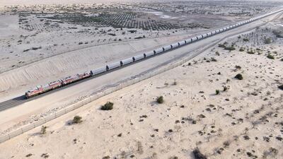 Etihad Rail already operates a freight service in Abu Dhabi's Al Dhafra region. Photo: Wam