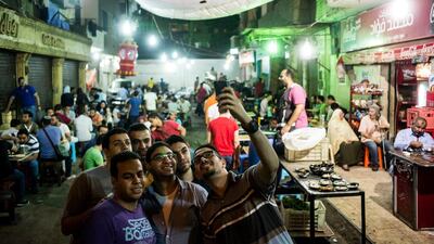 Enjoying suhoor at Wimby in the north Giza district of Imbaba. David Degner for The National