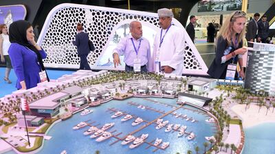 Visitors at the Bahrain Marina project. Chris Whiteoak / The National