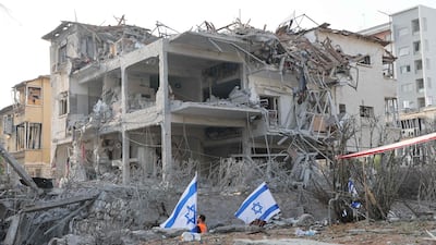 The ruins of a home in the Israeli city of Ramat Gan near Tel Aviv on June 14, 2025. AFP