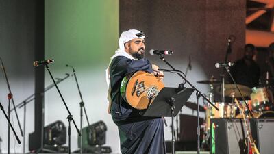 Abdulla Al Nuami performs at the UAE Peace Gathering.