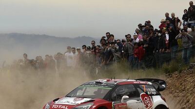 Abu Dhabi Citroen driver Kris Meeke and co-driver Paul Nagle steer their Citroen DS3 WRC near Amarante on May 21, 2016, during the third stage of the Portuguese WRC rally. Francisco Leong / AFP