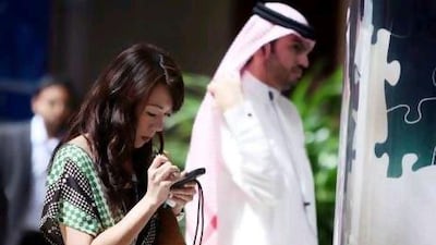 The GCC-wide survey of 4,326 mobile users found consumers in the UAE were more comfortable with making transactions on a mobile than those in Saudi Arabia, Oman and Kuwait. Randi Sokoloff / The National