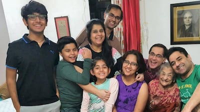 Mrs Susheela Pathak with her family. Courtesy Dr Vijaya Bopardikar