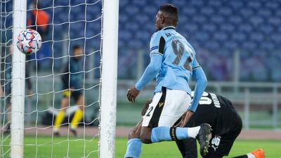 Lazio's Jean-Daniel Akpa-Akpro scores to make it 3-1. EPA