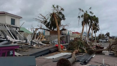 Damaged buildings and fallen trees litter downtown Marigot, on the island of St. Martin, after the passing of Hurricane Irma. Amandine Ascensio / AP Photo