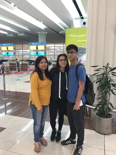 Namita Saifi with her son Yasser Saifi and daughter Araish Saifi. Courtesy: Namita Saifi