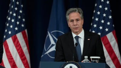 Secretary of State Antony Blinken speaks during a news conference last month. AP