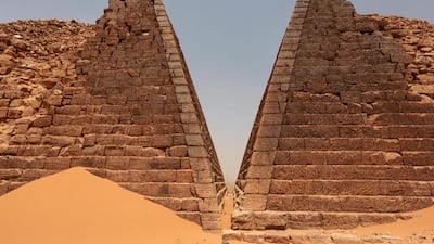 The Meroe pyramids in Sudan once served as the principle residence of the rulers of the Kush kingdom, known as the Black Pharaohs. Their pyramids, ranging from 6-meters (20-feet) to 30-meters (100-feet) tall, are some 4,600 years old.