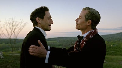 Adrien Brody, left, and Guy Pearce star in The Brutalist. Photo: A24