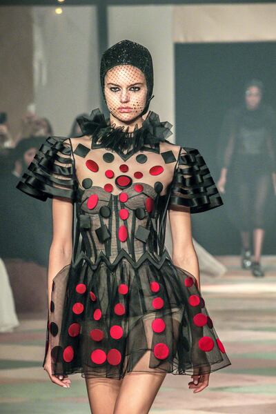 A look from Christian Dior's spring 2019 haute couture collection, presented in Dubai in May, 2019. Antonie Robertson / The National