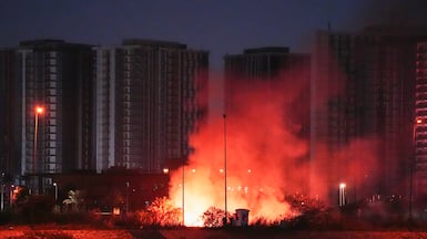 Ther US Embassy compound in Baghdad after a drone attack in March. Reuters