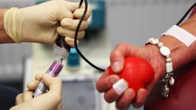 The number of people donating blood in Abu Dhabi is continuing to rise. Courtesy: Getty Images