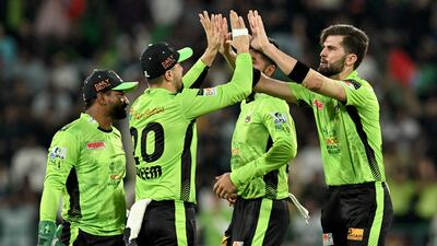 Shaheen Afridi, right, picked up three wickets in the final. AFP