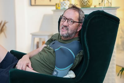 Carl Davies, an Abu Dhabi resident who had a stroke in 2024 and has written a book on his rehabillitation. Victor Besa / The National