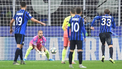 Kyle Walker makes a save against Atalanta. Getty