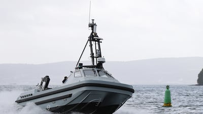 The Harrier, a new autonomous minesweeper, is set to be used to find Iranian mines in the Gulf. MoD