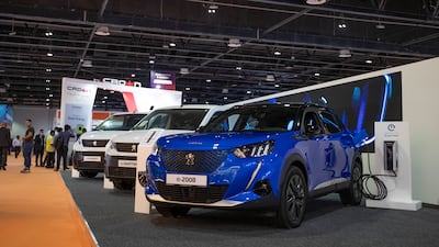 Peugeot's fleet of electric cars.