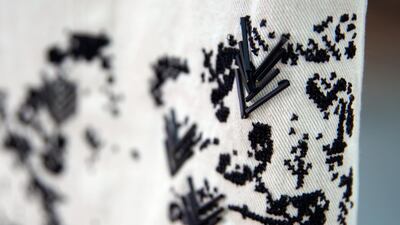 Detail from 'The Wait' thobe that shows the intricate tatreez work. Victor Besa/The National