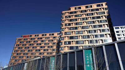 Residences at the Beijing 2022 Winter Olympic Games village. AFP