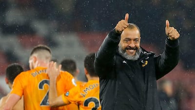 Wolverhampton Wanderers manager Nuno Espirito Santo celebrates another victory for his side. PA