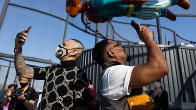 The group's members take photos of the Philippines Pavilion. Photo: Expo 2020 Dubai