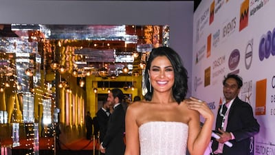 Jordanian actress Saba Mubarak opted for Dubai-based Filipino designer Michael Cinco. Photo / AFP