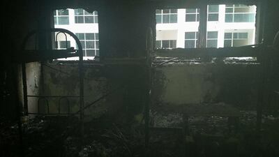 An apartment at the Ajman One development after the blaze. Some residents have yet to be allowed to return. Courtesy Joseph Agon