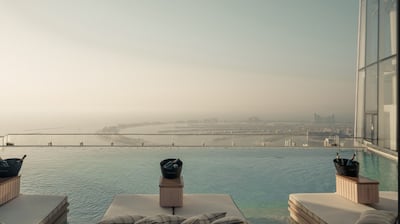 The view from Tattu Sky Pool, which will become the world's highest infinity pool when it opens on October 10. Photo: Tattu Dubai
