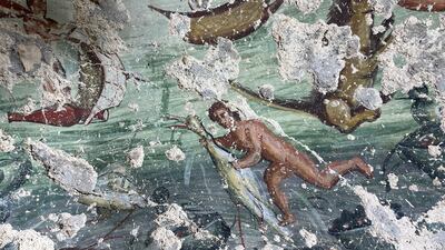 Paintings on the walls inside the Grecotomb.