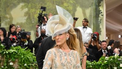 Sarah Jessica Parker wears Richard Quinn. AFP