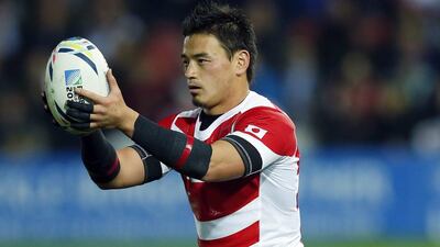 Ayumu Goromaru shown during last year's Rugby World Cup against the United States. Eddie Keogh / Reuters / October 11, 2015