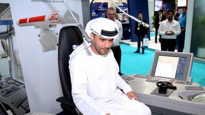 Captain Mohamed Al Shamisi, the chief executive of Abu Dhabi Ports, launches Seatrade Middle East Workboats & Offshore Marine 2015 on Monday. Courtesy Seatrade Middle East