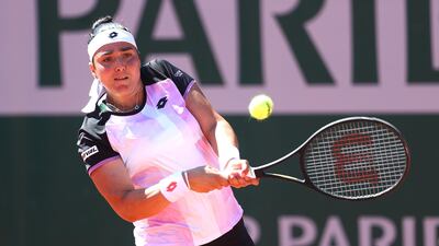 Tunisia's Ons Jabeur on her way to victory over Yulia Putintseva of Kazakhstan. Getty