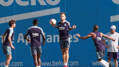 Ivan Rakitic in action in training. EPA