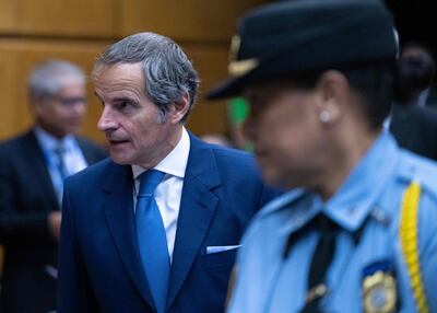 IAEA chief Rafael Grossi addressed the agency's board of governors in Vienna on Monday. AFP