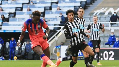 Chelsea's Tammy Abraham scores their second goal on Saturday. Reuters