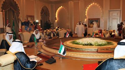 Sheikh Abdullah bin Zayed, the UAE Minister of Foreign Affairs at a GCC meeting at Emirates Palace in 2011. GCC foreign ministers reached a deal on a security pact in Riyadh on Thursday night. Ravindranath K / The National / April 2011