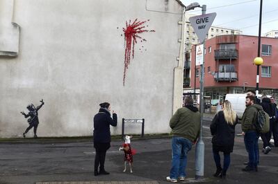 The Valentine's Day 2020 work by Banksy in Bristol, England. Reuters