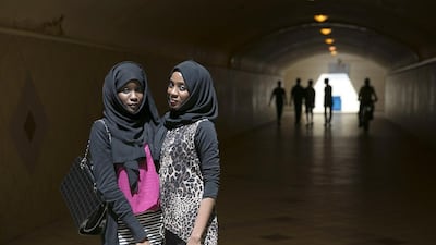 Sisters Maja El Taiyb, right, and Jumana El Taiyb, Sudanese expatriates, have lived in the UAE since they were infants and have always felt safe and believe crime is not a common occurrence. Silvia Razgova / The National