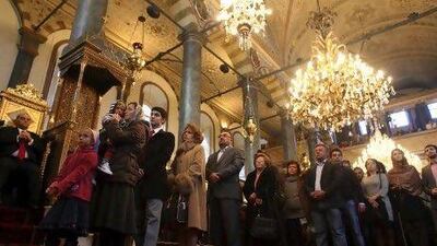 Orthodox worshippers, seen here at a mass at St George Cathedral in Istanbul, do not want to be 'second-class citizens', says their leader.